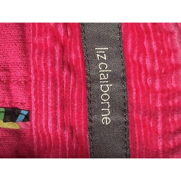 Liz Claiborne Womens Blazer Jacket Sz Lg Corduroy Electric Pink 80s Hipster Boho - Picture 9 of 14